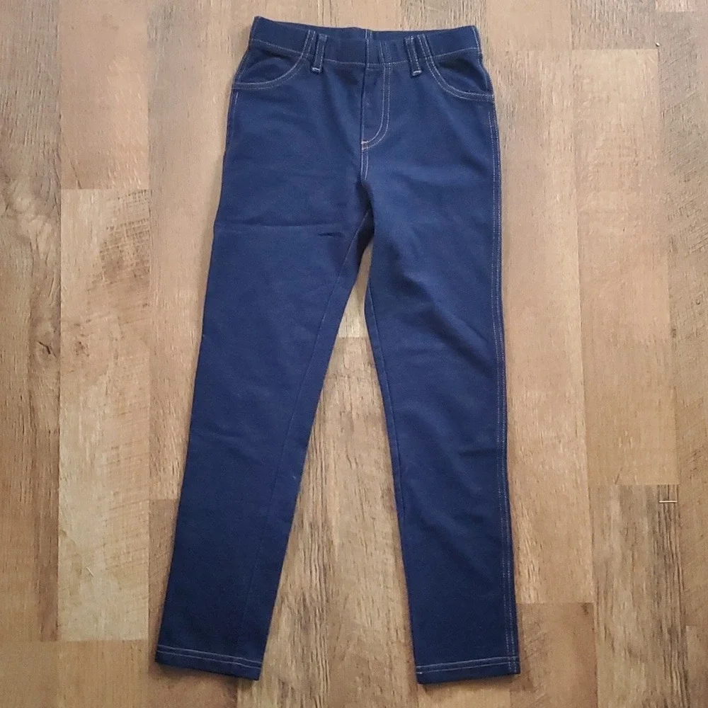 Girls 6X Mix & Match Dark Denim and Carters‎ Brown Floral Leggings 6X- 2 pack!